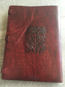 Leather wedding album sacred tree Burgundy