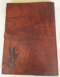 A3 Leather Journal Cover - Celtic Fairies - Brown