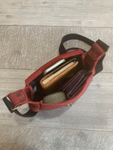 Load image into Gallery viewer, Leather Handbag Individually Handmade - Red - with swing clasp and adjustable Leather strap
