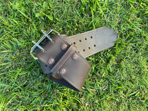 Wide Leather Belt Full Grain - Individually Handmade with removable buckle 3"/75mm wide