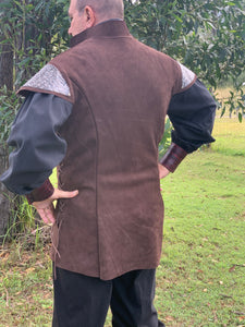 Medieval Suede Tunic or Jerkin with armour & optional Buckle detail