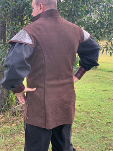 Leather Tunic/jerkin Medieval With Lace up Sides and Sleeves With Buckle  Front -  Canada