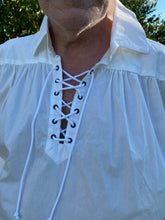 Load image into Gallery viewer, Medieval or Pirate shirt 100% Cotton with cuff - Ivory or Black
