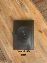 Load image into Gallery viewer, Celtic Leather Journal A5 Individually handmade - Embossed with Sacred Tree - choice of 4 colours
