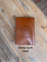 Load image into Gallery viewer, Celtic Leather Journal A5 Individually handmade - Embossed with Sacred Tree - choice of 4 colours
