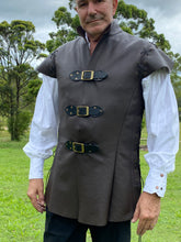 Load image into Gallery viewer, Medieval Leather Tunic or Jerkin - with lace up sides and Sleeves
