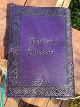 Load image into Gallery viewer, Book of Shadows with Pentagram - Purple - with special clasp and lock with 2 keys
