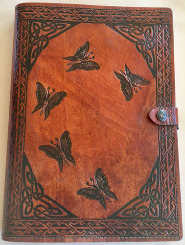 Celtic Fairy leather journal A4 brown