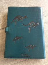 Load image into Gallery viewer, A4 Leather Journal Cover - Koala &amp; Kangaroo - Green
