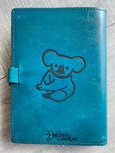 Load image into Gallery viewer, A5 Leather Journal Cover - Australian Koala - Teal
