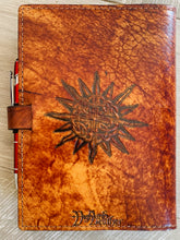 Load image into Gallery viewer, A5 Leather Journal Cover - Celtic Tree of Life with double chain of Life Border - Brown - with Clasp
