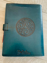 Load image into Gallery viewer, A5 Leather Journal Cover - Celtic Horses - Green
