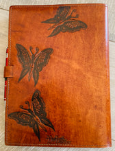 Load image into Gallery viewer, A4 Leather Journal Cover - Celtic Fairies - Brown
