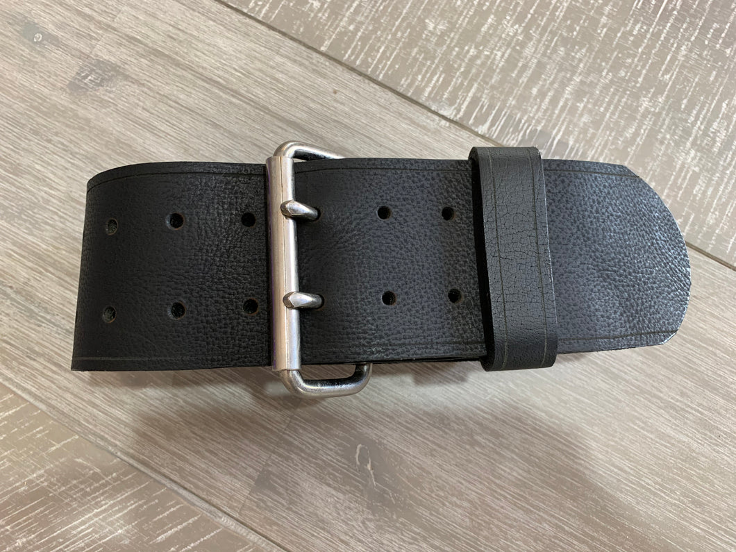 Wide Leather Belt Full Grain - Individually Handmade with removable buckle 3