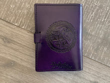 Load image into Gallery viewer, A6 Leather Journal Cover - Celtic Knots - Purple

