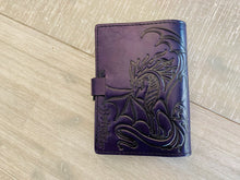 Load image into Gallery viewer, A6 Leather Journal Cover - Celtic Dragon 4 - Purple
