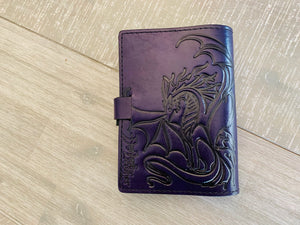 A6 Leather Journal Cover - Celtic Dragon 4 - Purple