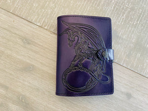 A6 Leather Journal Cover - Celtic Dragon 4 - Purple