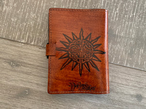 A6 Leather Journal Cover - Celtic Knots - Brown