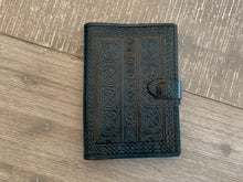 Load image into Gallery viewer, A6 Leather Journal Cover - Celtic Knots - Green
