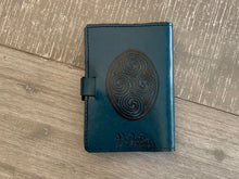 Load image into Gallery viewer, A6 Leather Journal Cover - Celtic Knots - Green
