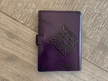 Load image into Gallery viewer, A6 Leather Journal Cover - Celtic Knots 2 - Purple
