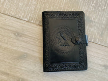 Load image into Gallery viewer, A6 Leather Journal Cover - Celtic Tree of Life - Black
