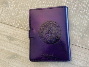 A6 Leather Journal Cover - Celtic Hounds 2 - Purple