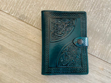 Load image into Gallery viewer, Copy of A6 Leather Journal Cover - Celtic Unity - Green
