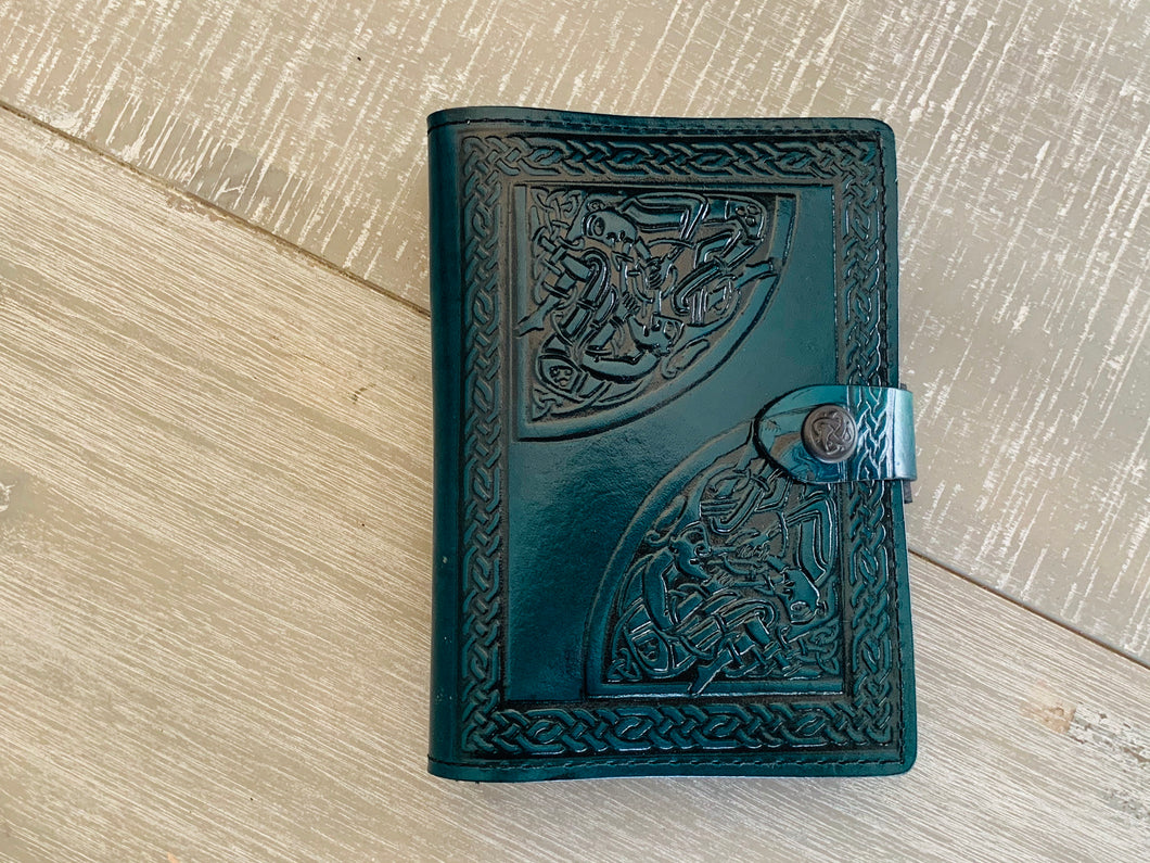Copy of A6 Leather Journal Cover - Celtic Unity - Green