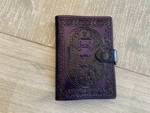Load image into Gallery viewer, A6 Leather Journal Cover - Celtic Goddess of the Well - Purple
