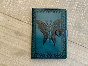 A6 Leather Journal Cover - Celtic Fairy - Green