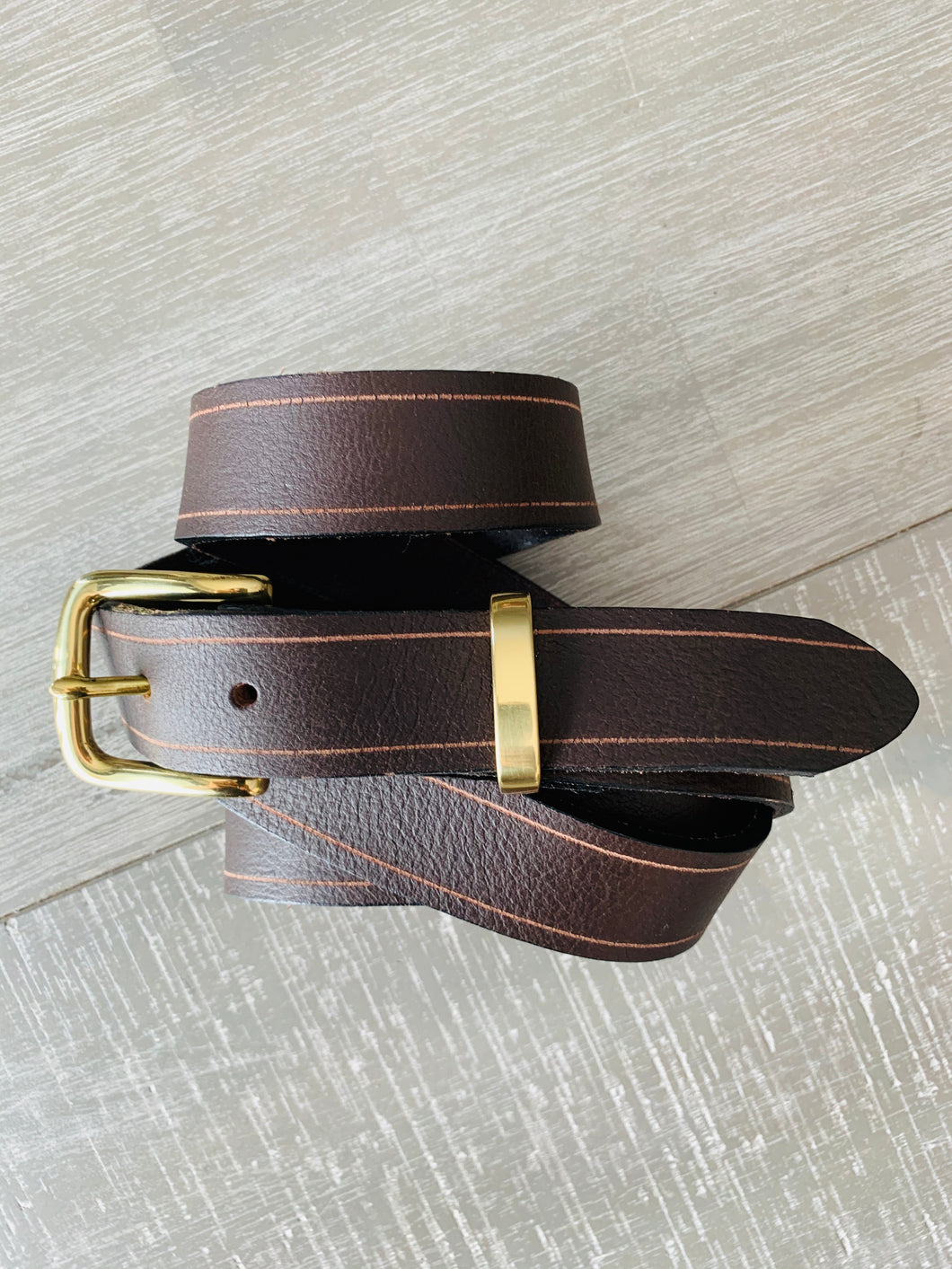 Leather Belt Full Grain - Individually Handmade with removable buckle 1.5