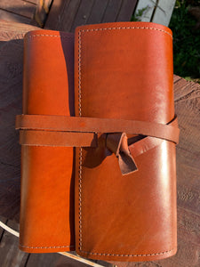 A5 Wrap around Leather Journal Cover - choice of 3 colours