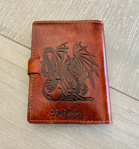 A6 Leather Journal Cover - Celtic Dragon 1 - Brown