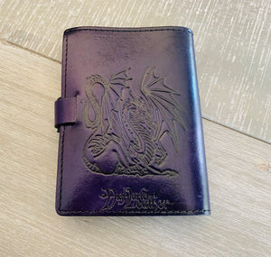 A6 Leather Journal Cover - Celtic Dragon 1 - Purple