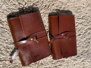 A5 Wrap around Leather Journal Cover - choice of 3 colours