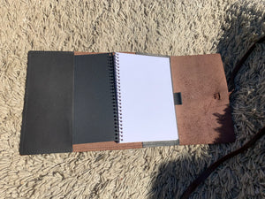 A5 Wrap around Leather Journal Cover - choice of 3 colours