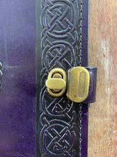 Load image into Gallery viewer, Celtic Fairies Leather Journal A4 - double wave of life border

