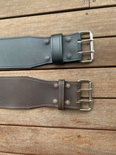 Load image into Gallery viewer, Wide Leather Belt Full Grain - Individually Handmade with removable buckle 4&quot;/100mm wide
