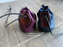 Load image into Gallery viewer, Medieval Leather Pouches Individually handmade - Coin Pouch - Drawstring Pouch
