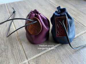 Medieval Leather Pouches Individually handmade - Coin Pouch - Drawstring Pouch