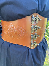 Load image into Gallery viewer, Steampunk/Medieval/Viking/ Lace up Leather Belt with front clasps
