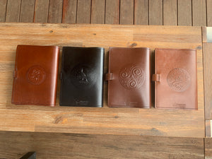 Celtic Leather Journal A5 Individually handmade - Embossed with Sacred Tree - choice of 4 colours