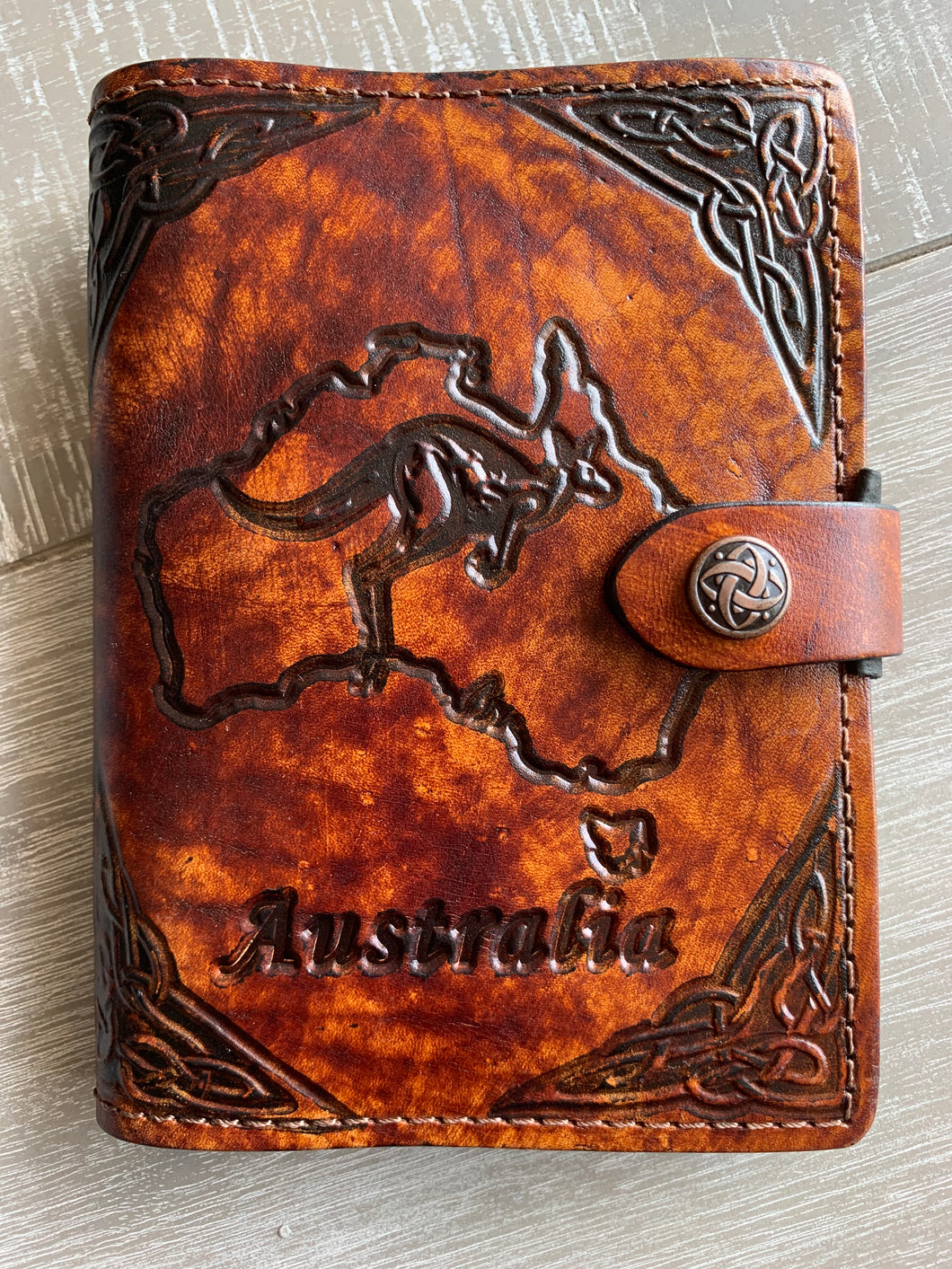 A6 Leather Journal Cover - Australian Kangaroo - Brown