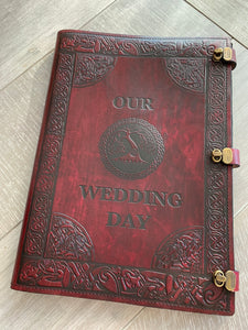 Leather Wedding Album Tree of Life Burgundy